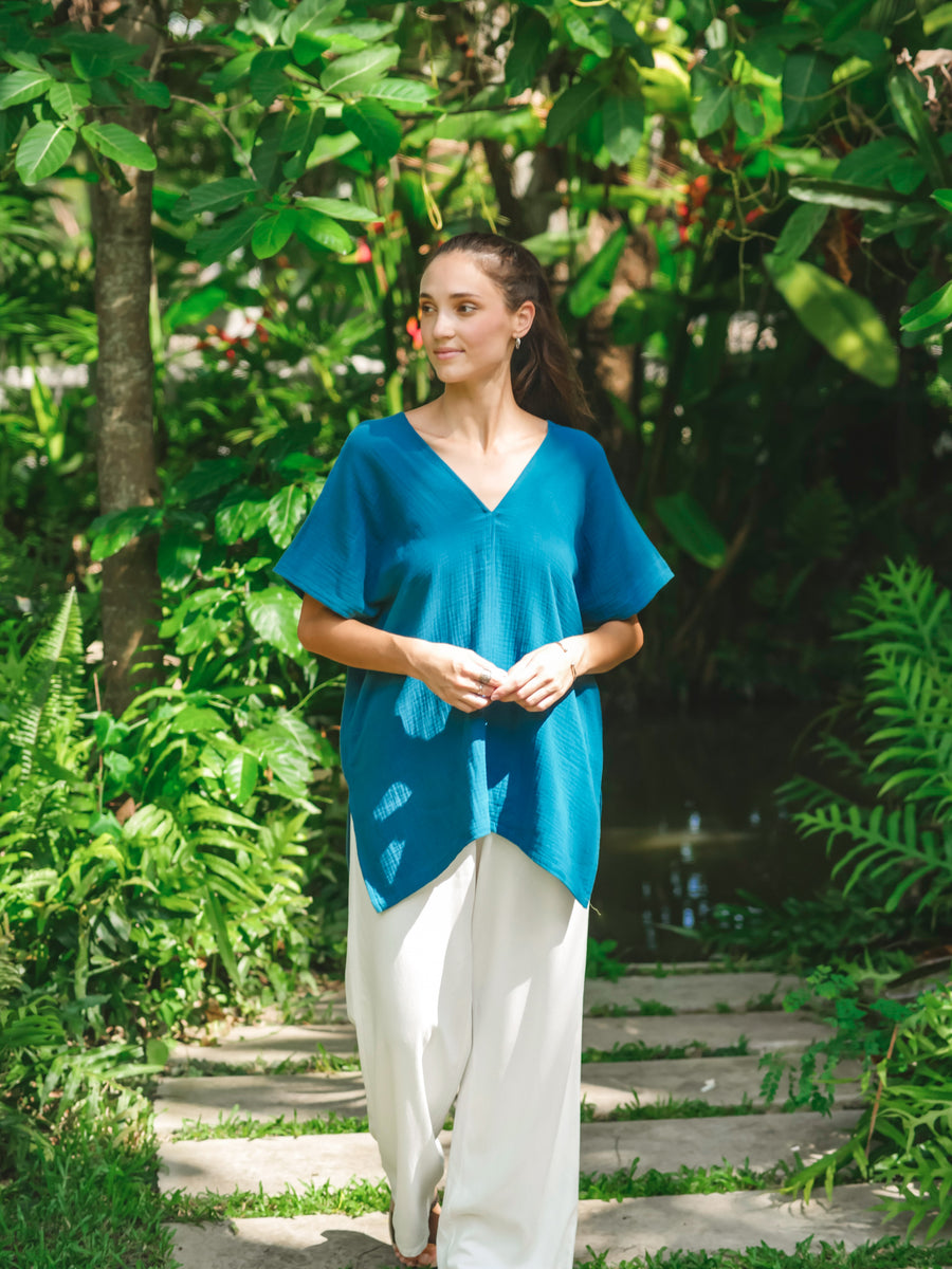 The Odessa Kaftan Top | Double Gauze