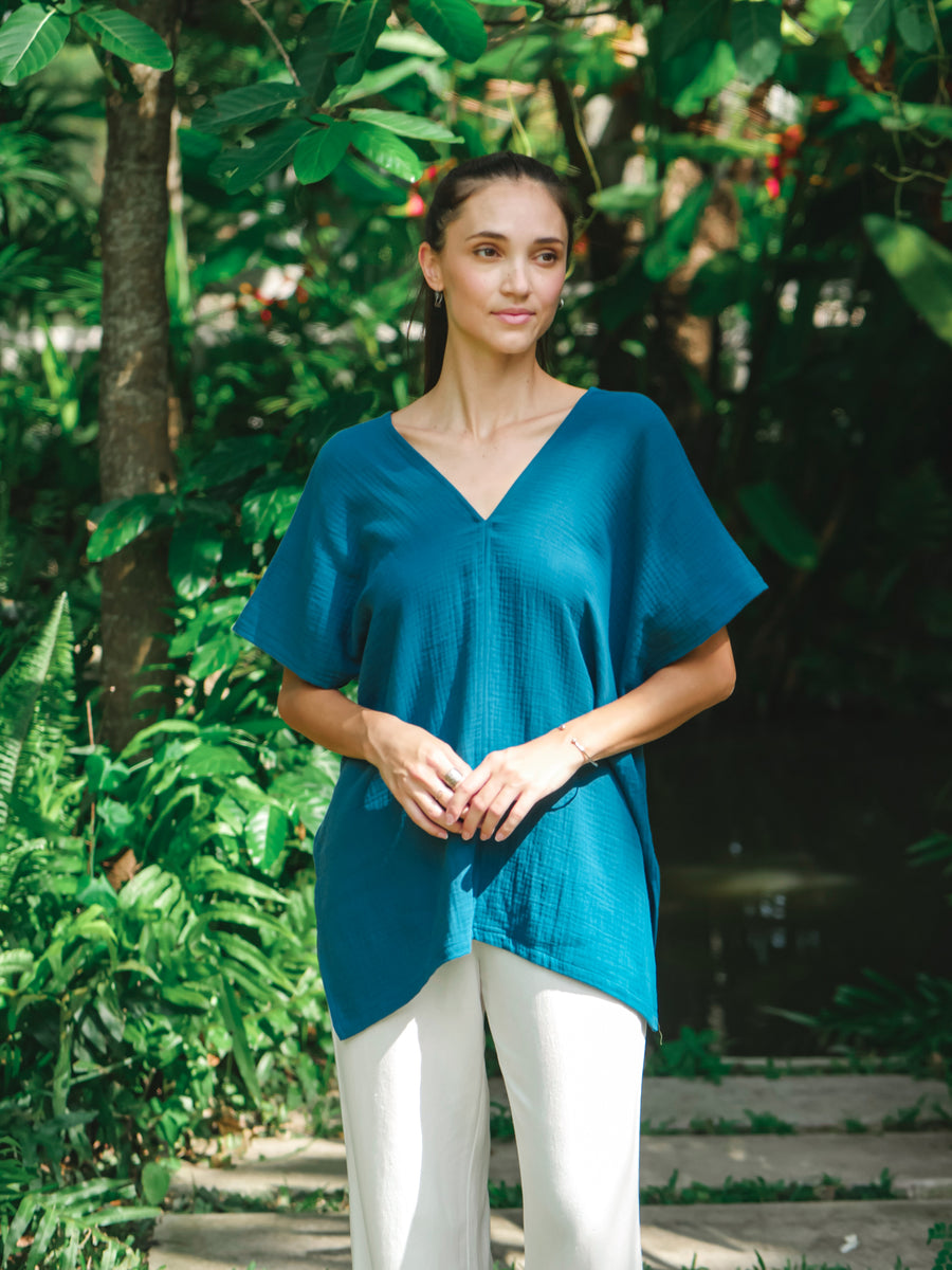 The Odessa Kaftan Top | Double Gauze