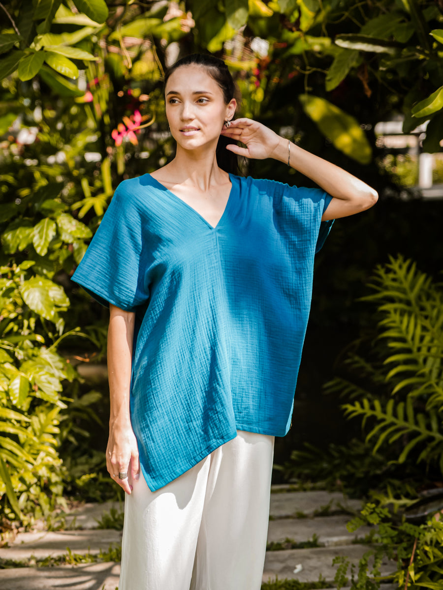 The Odessa Kaftan Top | Double Gauze