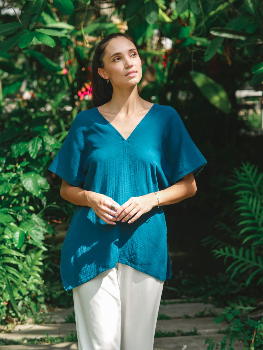 The Odessa Kaftan Top | Double Gauze