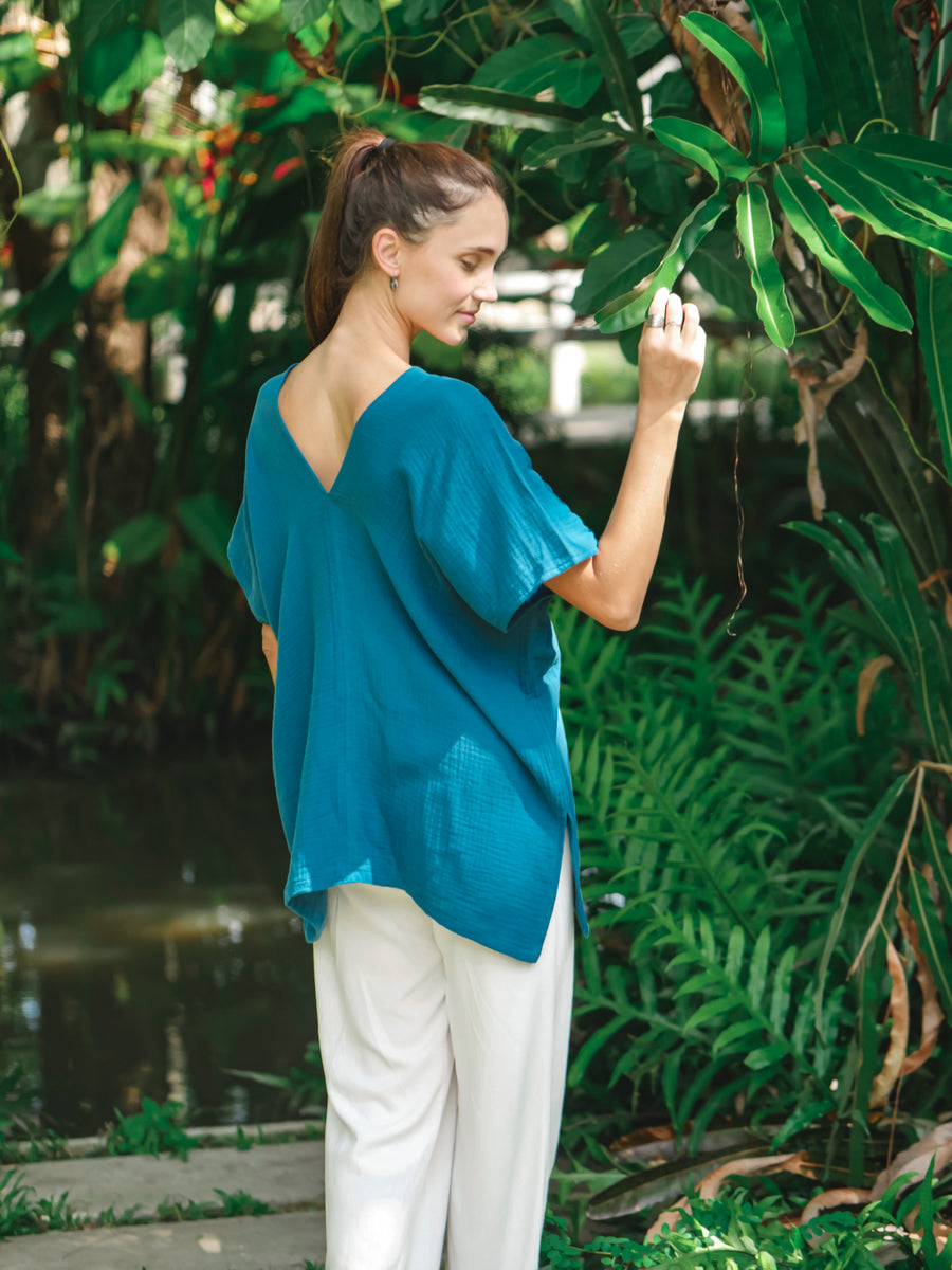 The Odessa Kaftan Top | Double Gauze