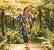 Indigo Honu Hawaiian Tropical Kaftan Tunic