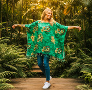 Jade Honu Hawaii Tropical Kaftan Top