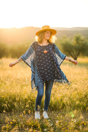 Indigo Batik Kaftan Blouse