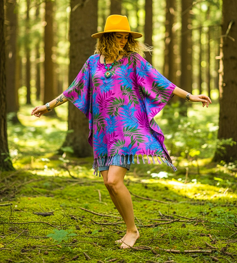 Magenta Palm Kaftan