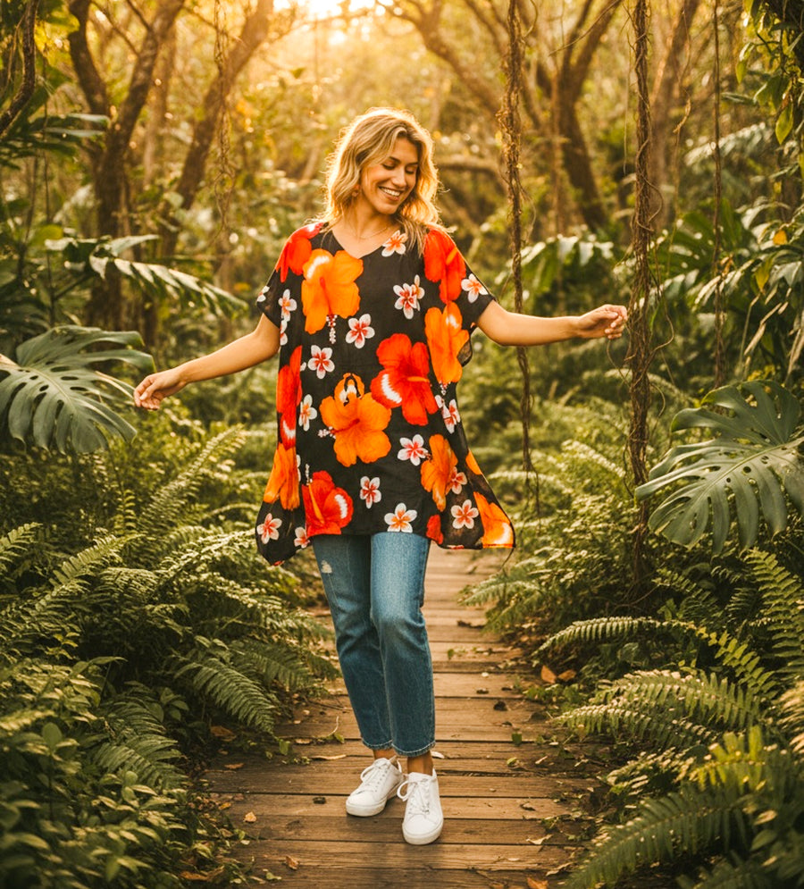 Sunset Hibiscus Tunic