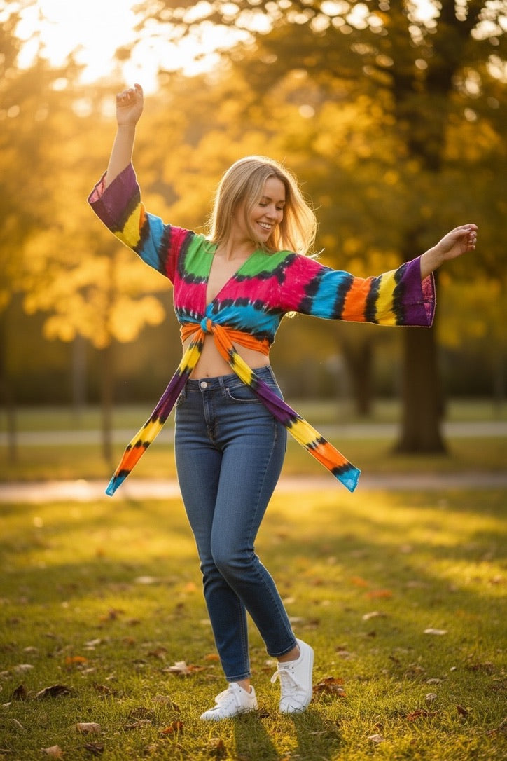 Festival Waves Wrap Crop Top