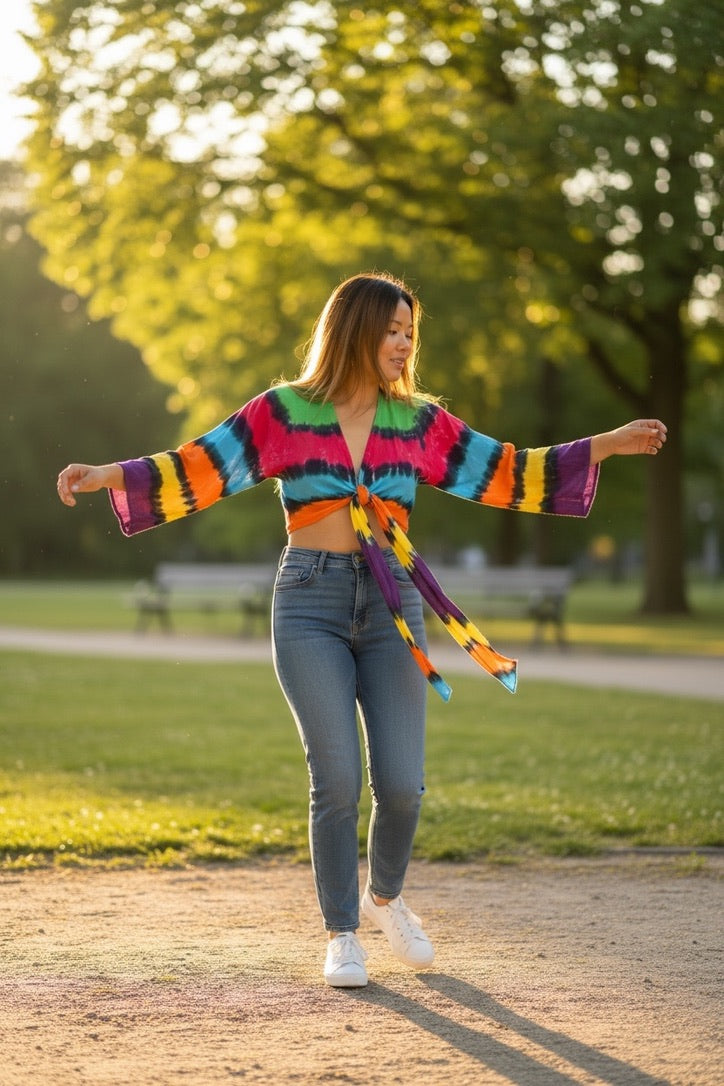 Festival Waves Wrap Crop Top