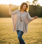 Stone Double Gauze Kaftan Top
