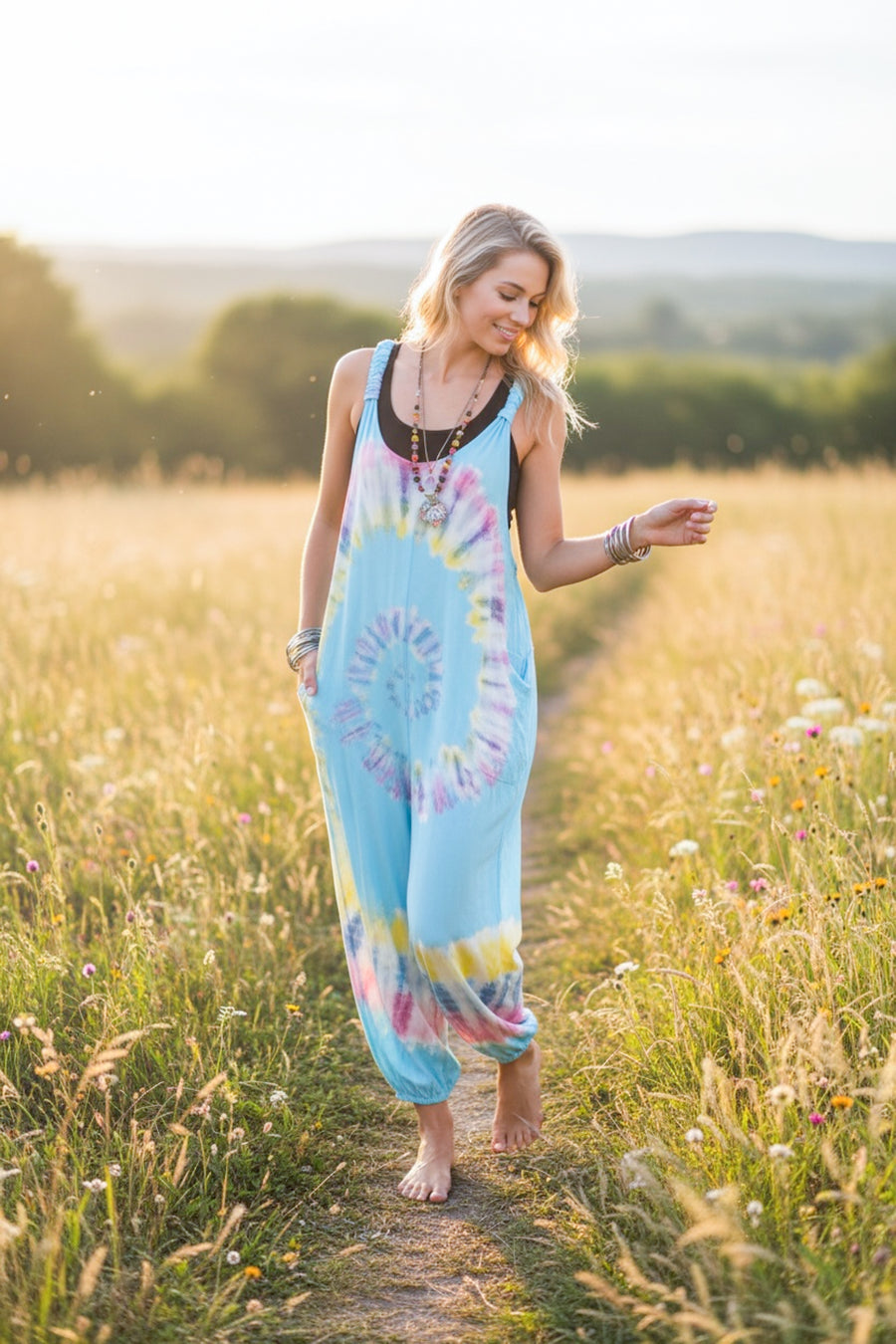 Cotton Candy Sky Dungarees Jumpsuit