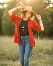 Burgundy Gauze Kimono Cardigan