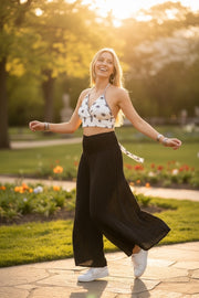 White Paisley Halter Wrap Crop Top – Boho Festival Style Top