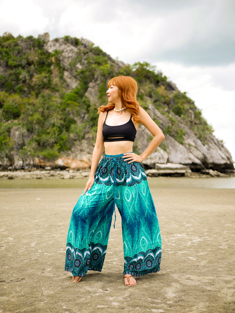 Turquoise Ocean Palazzo Pants