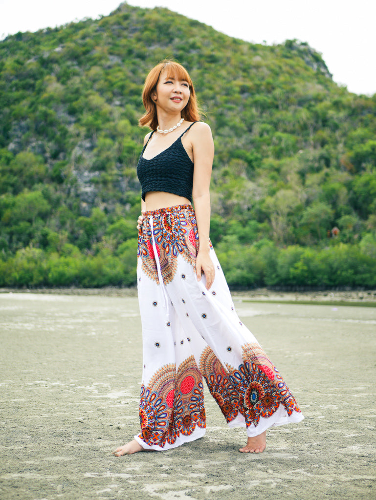Ivory Sun Wide Leg Palazzo Pants