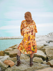 Peaceburst Boho Hippie Oversized Cotton Tunic Shirt Dress