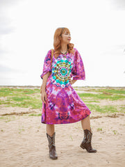 Peace Blossom Boho Hippie Oversized Cotton Tunic Shirt Dress