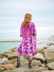 Peace Blossom Boho Hippie Oversized Cotton Tunic Shirt Dress