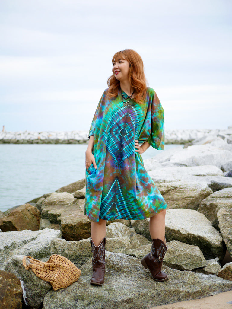 Peace Prism Boho Hippie Oversized Cotton Tunic Shirt Dress