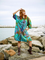 Peace Prism Boho Hippie Oversized Cotton Tunic Shirt Dress