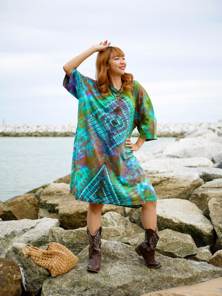 Peace Prism Boho Hippie Oversized Cotton Tunic Shirt Dress
