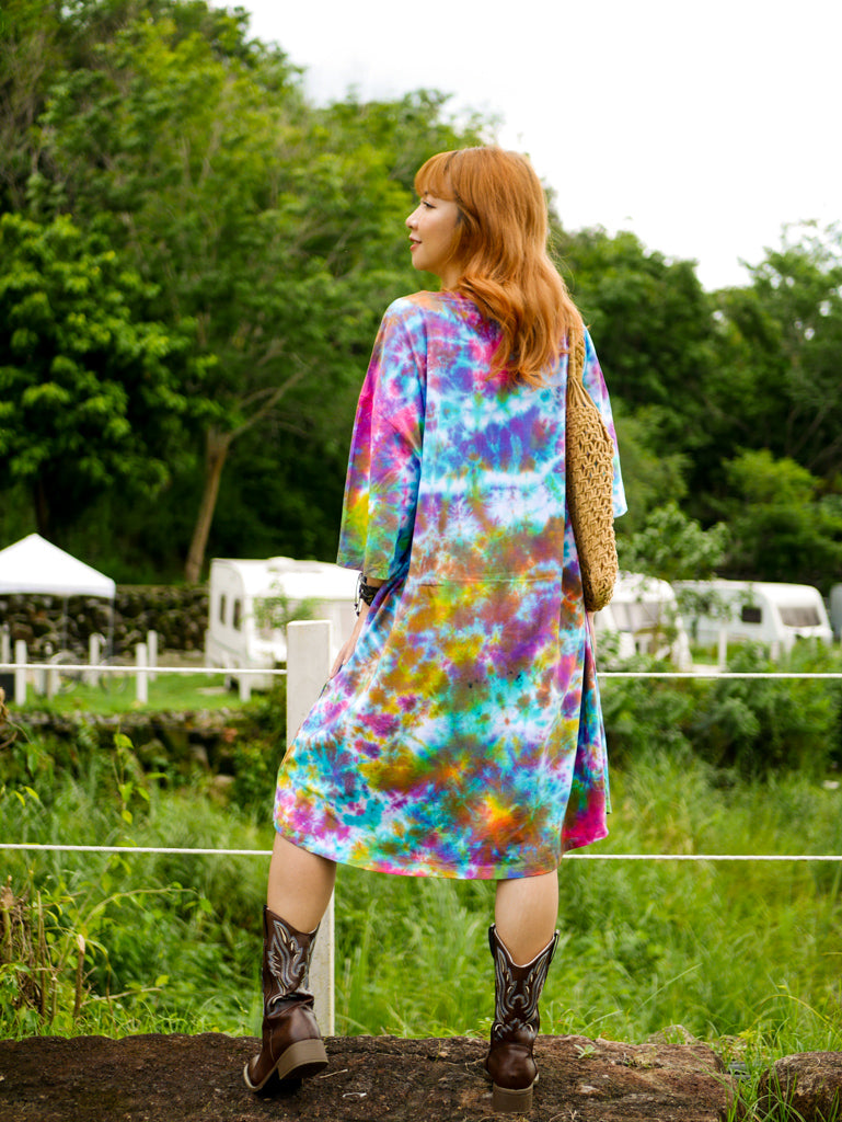 Heart Harmony Boho Hippie Oversized Cotton Tunic Shirt Dress