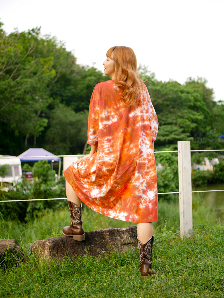 Diamond Ember Boho Hippie Oversized Cotton Tunic Shirt Dress