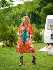 Diamond Ember Boho Hippie Oversized Cotton Tunic Shirt Dress