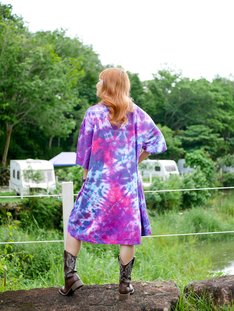 Peace Vibes Boho Hippie Oversized Cotton Tunic Shirt Dress
