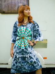 Mandala Dream Boho Hippie Oversized Cotton Tunic Shirt Dress