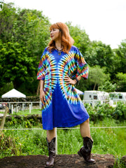 Rainbow Wings Boho Hippie Oversized Cotton Tunic Shirt Dress