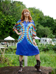 Rainbow Wings Boho Hippie Oversized Cotton Tunic Shirt Dress