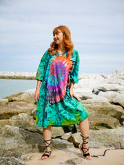 Mystic Meadow Boho Hippie Oversized Cotton Tunic Shirt Dress