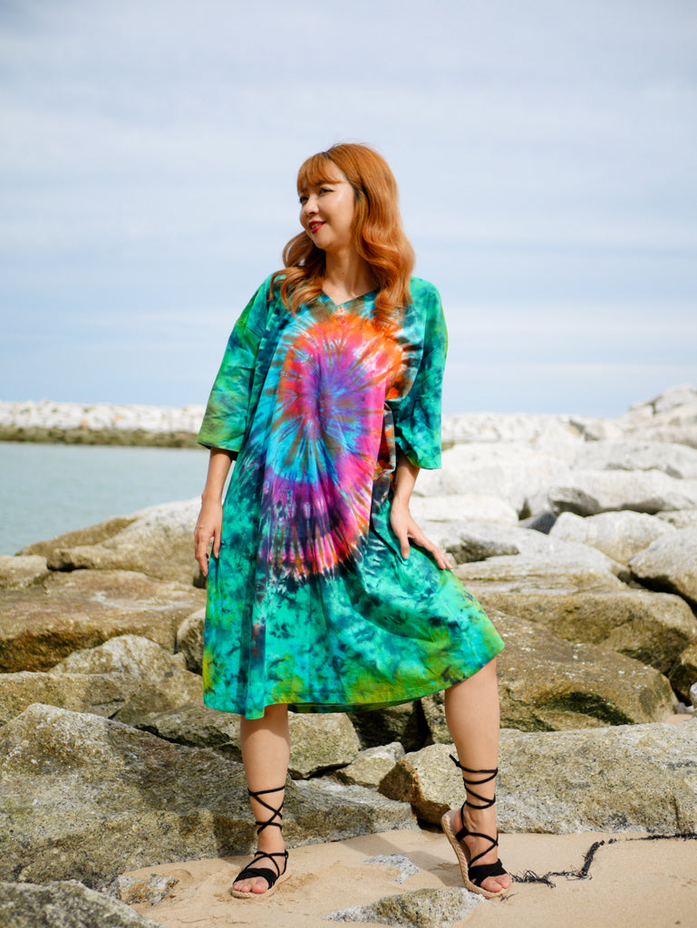 Mystic Meadow Boho Hippie Oversized Cotton Tunic Shirt Dress