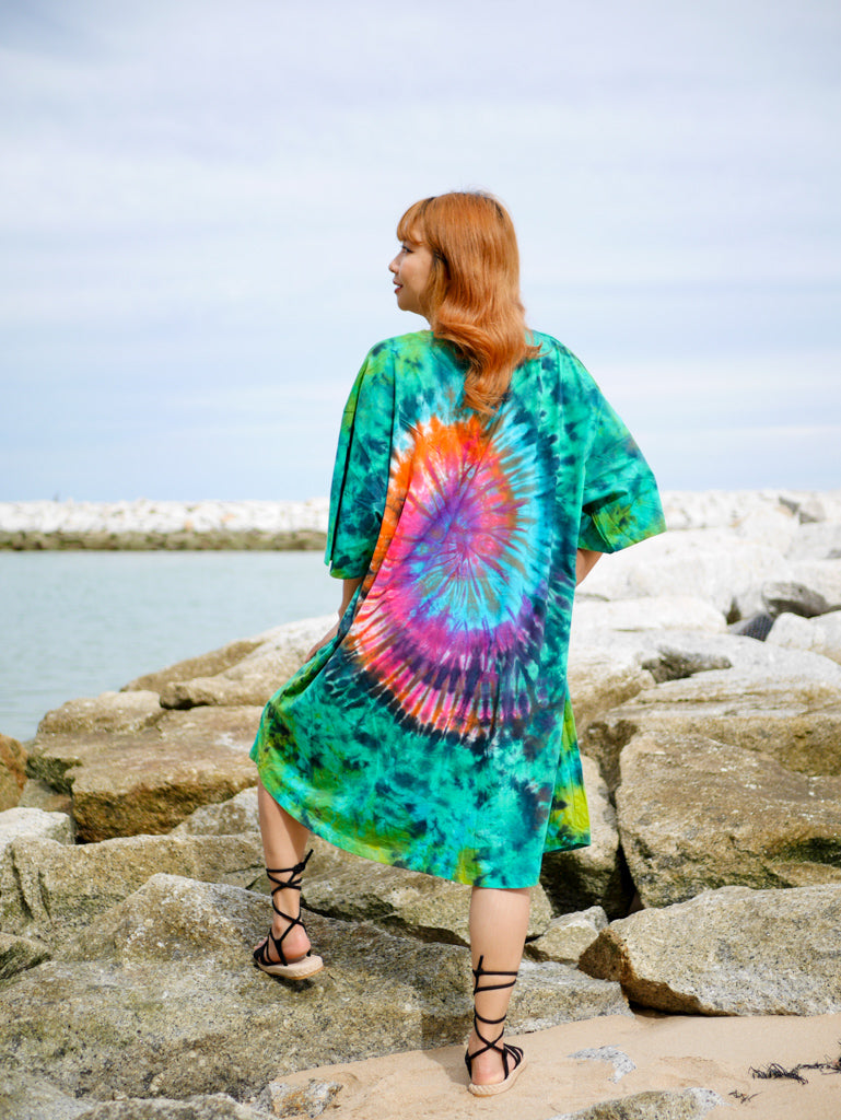Mystic Meadow Boho Hippie Oversized Cotton Tunic Shirt Dress