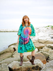 Mystic Meadow Boho Hippie Oversized Cotton Tunic Shirt Dress