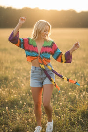 Festival Waves Wrap Crop Top