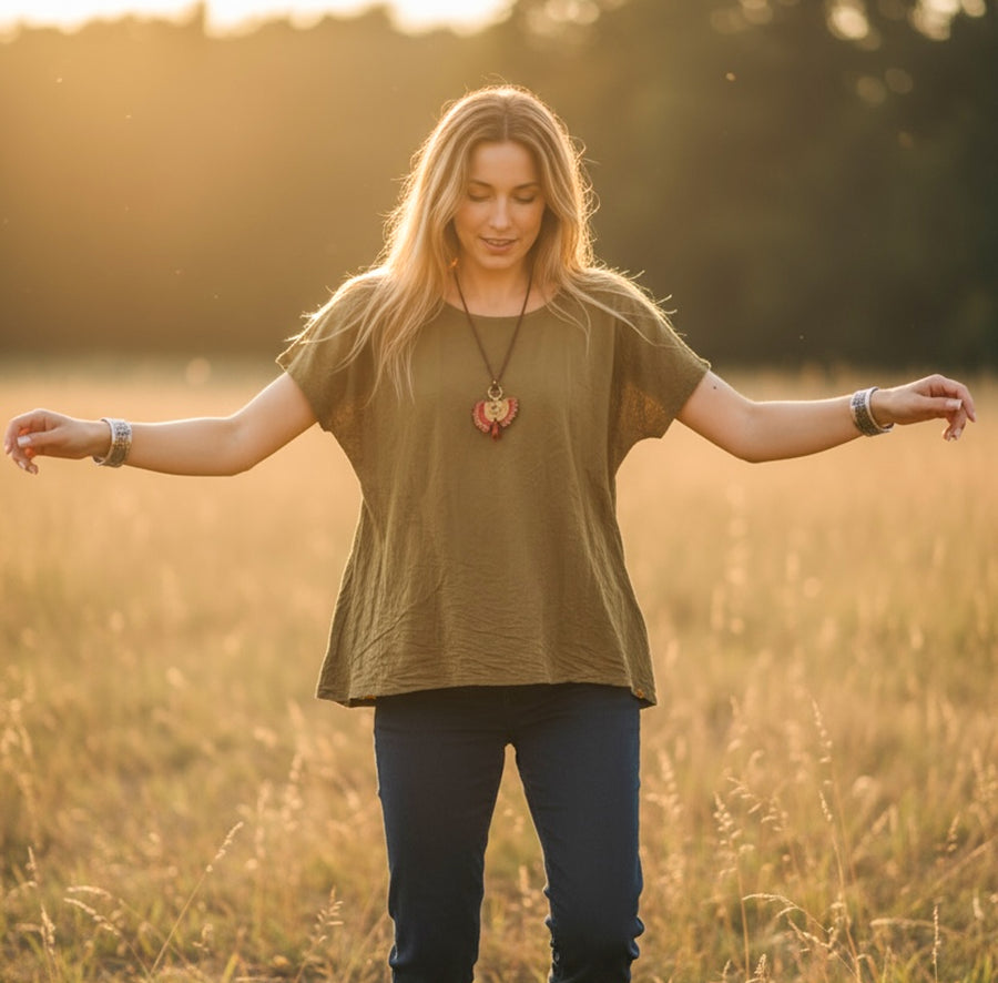 Sagewood Gauze Breeze Top
