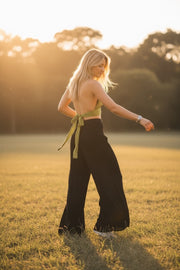 Lime Green Halter Crop Top – Boho Summer Tie-Back Top