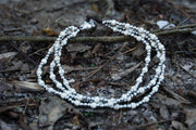 Triple Strand White Turquoise Boho Silver Anklet