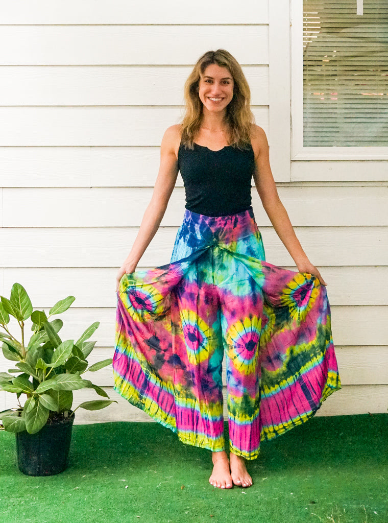 Rainbow Dream Hand Dyed Palazzo Pants