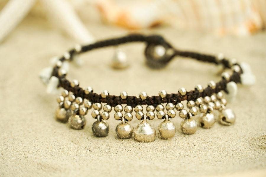Silver Charm Fringe Bracelet