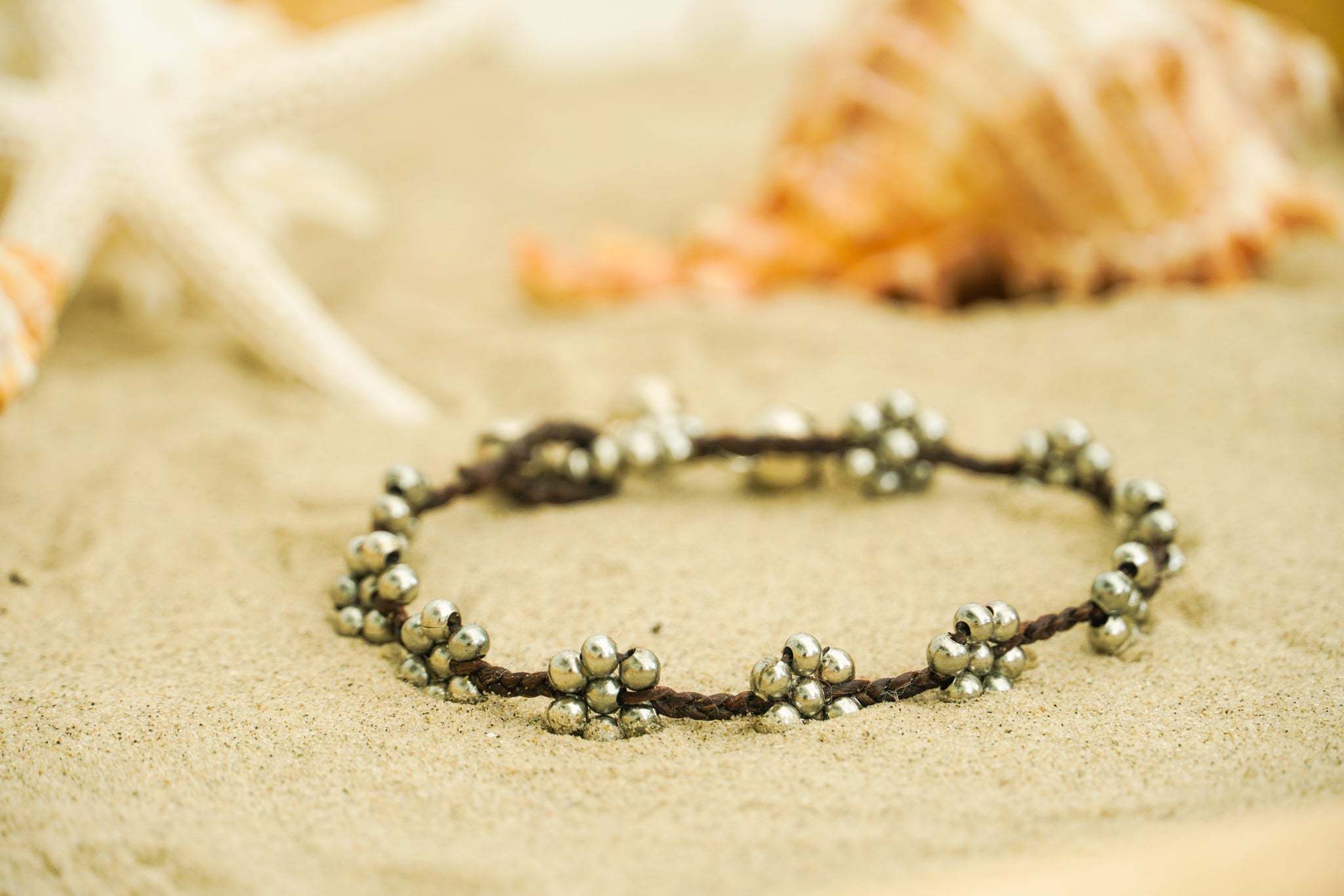 Floral Bead Bracelet – Silver | Minimal Boho Style