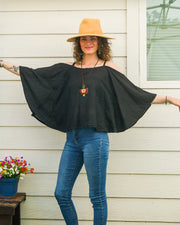 Black Gauze Flow Top