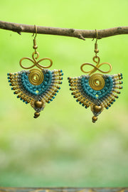 Ocean Mist Spiral Macramé Boho Earrings