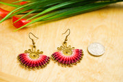 Blush Flame Spiral Micro Macrame Boho Earrings