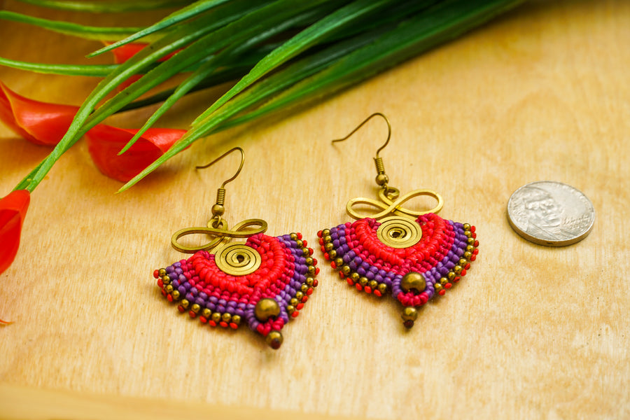 Bohemian Aura Micro Macrame Boho Earrings