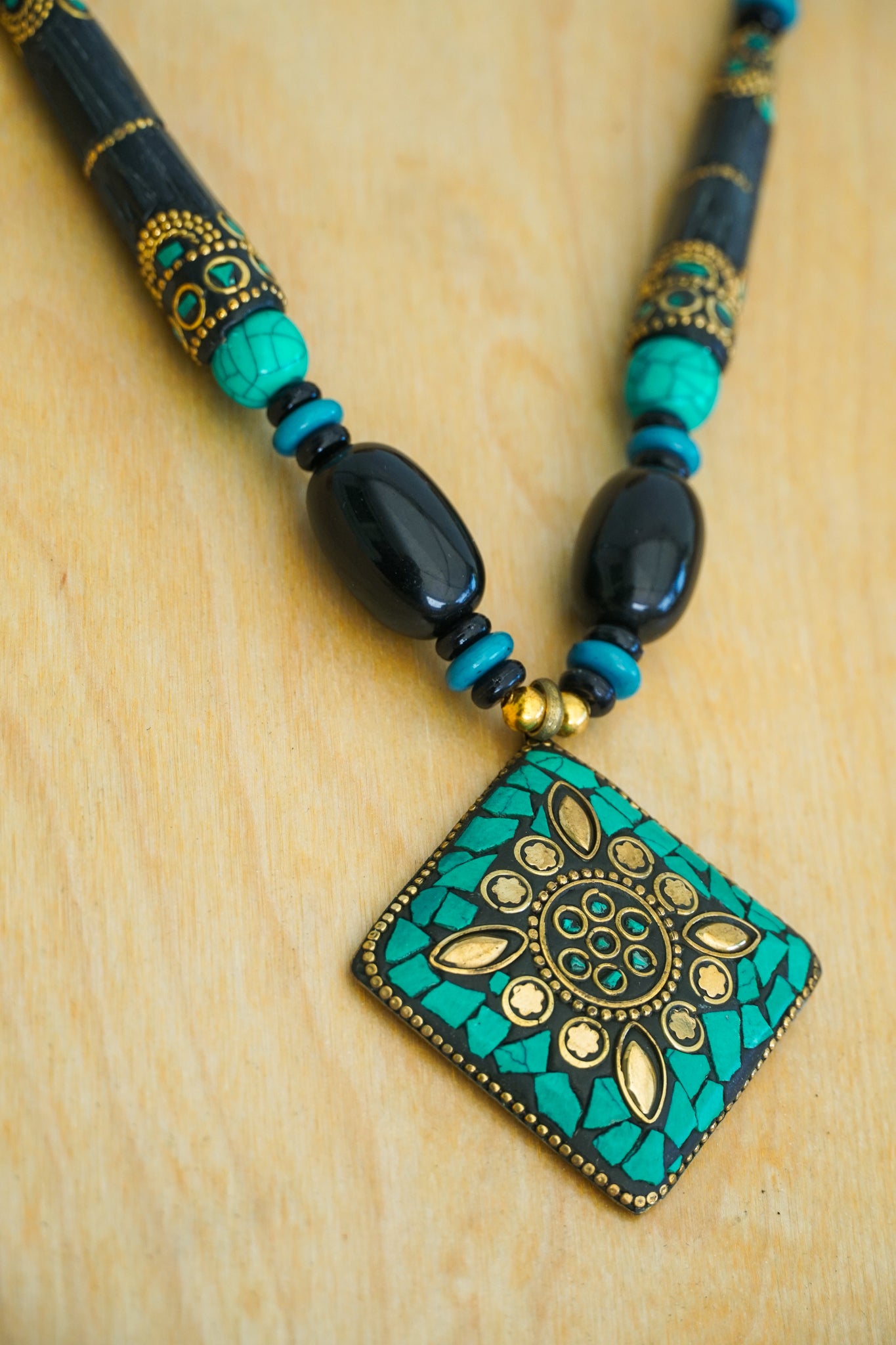 Turquoise Mosaic Statement Necklace