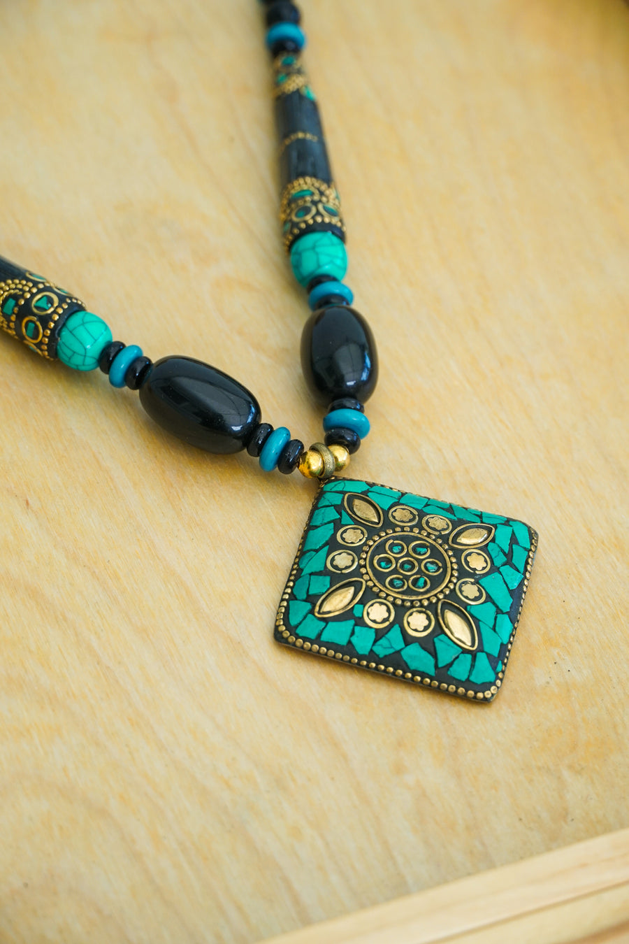 Turquoise Mosaic Statement Necklace