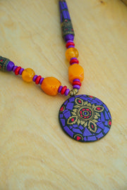 Amethyst & Amber Mosaic Statement Necklace