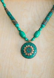 Emerald Mosaic Statement Necklace